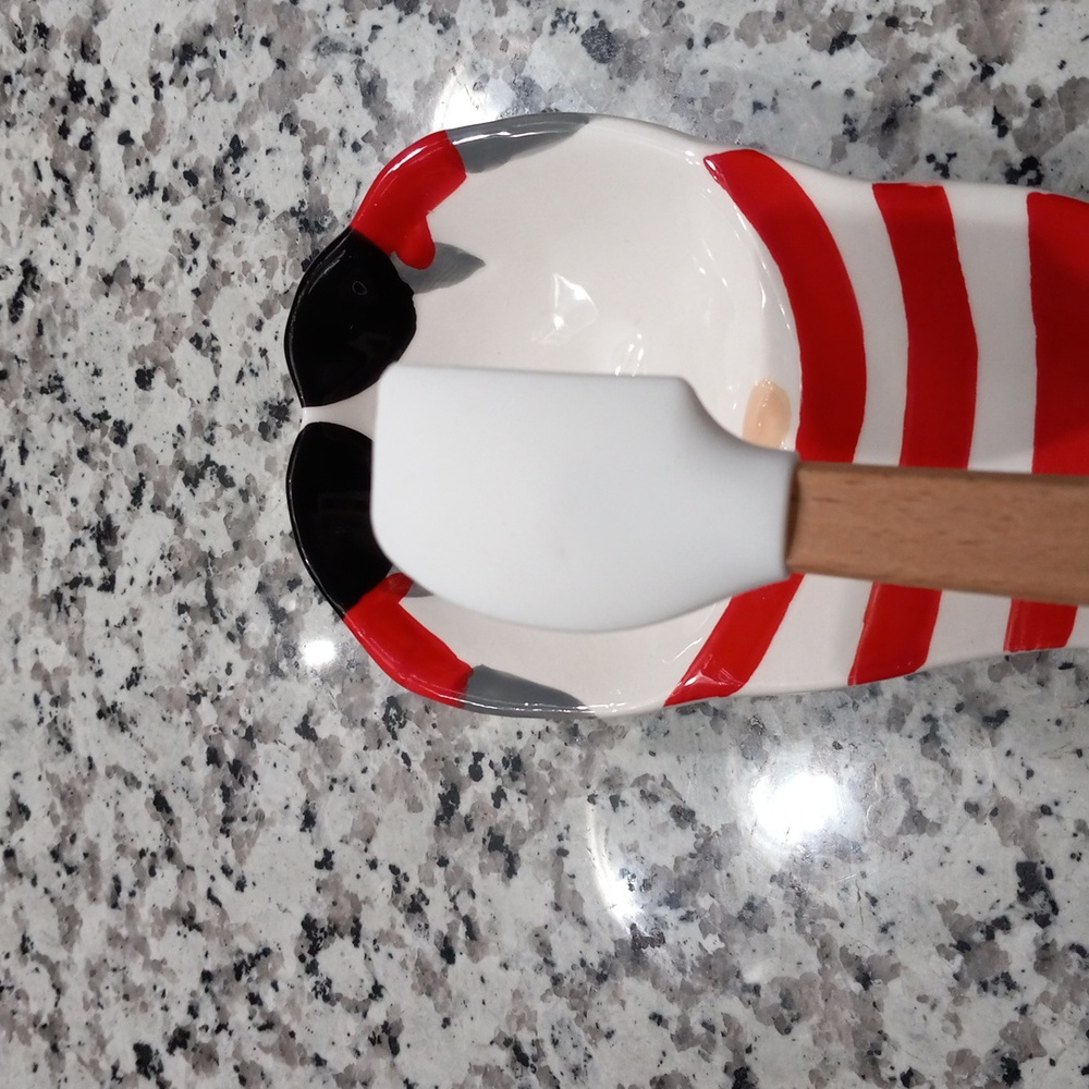 CWC 3-pc. Holiday Baking Tools Set In Red / White Spoon Rest| Spatula | Wihisk - Picture 8 of 12